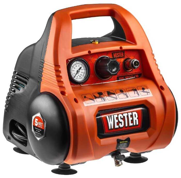 Компрессор безмасляный Wester WK1200/6, 6 л, 1.1 кВт