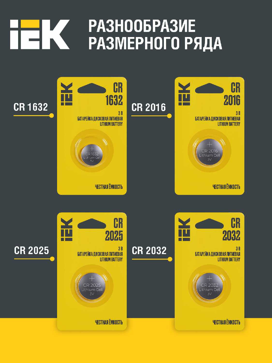 Батарейка дисковая литиевая Optima CR2032 (IEK) фотография 3