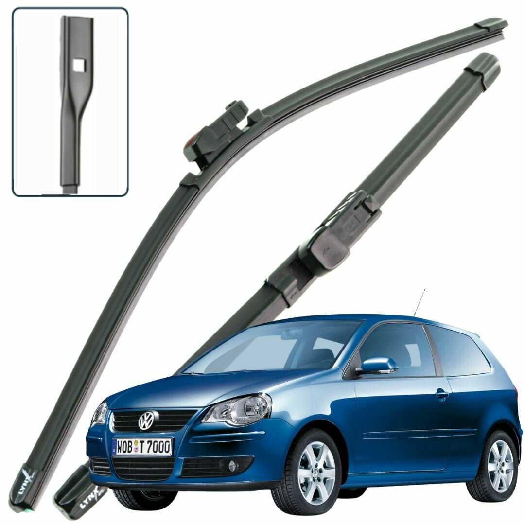 Дворники VW Volkswagen Polo (4) Mk4 бескаркасные 530мм-480мм