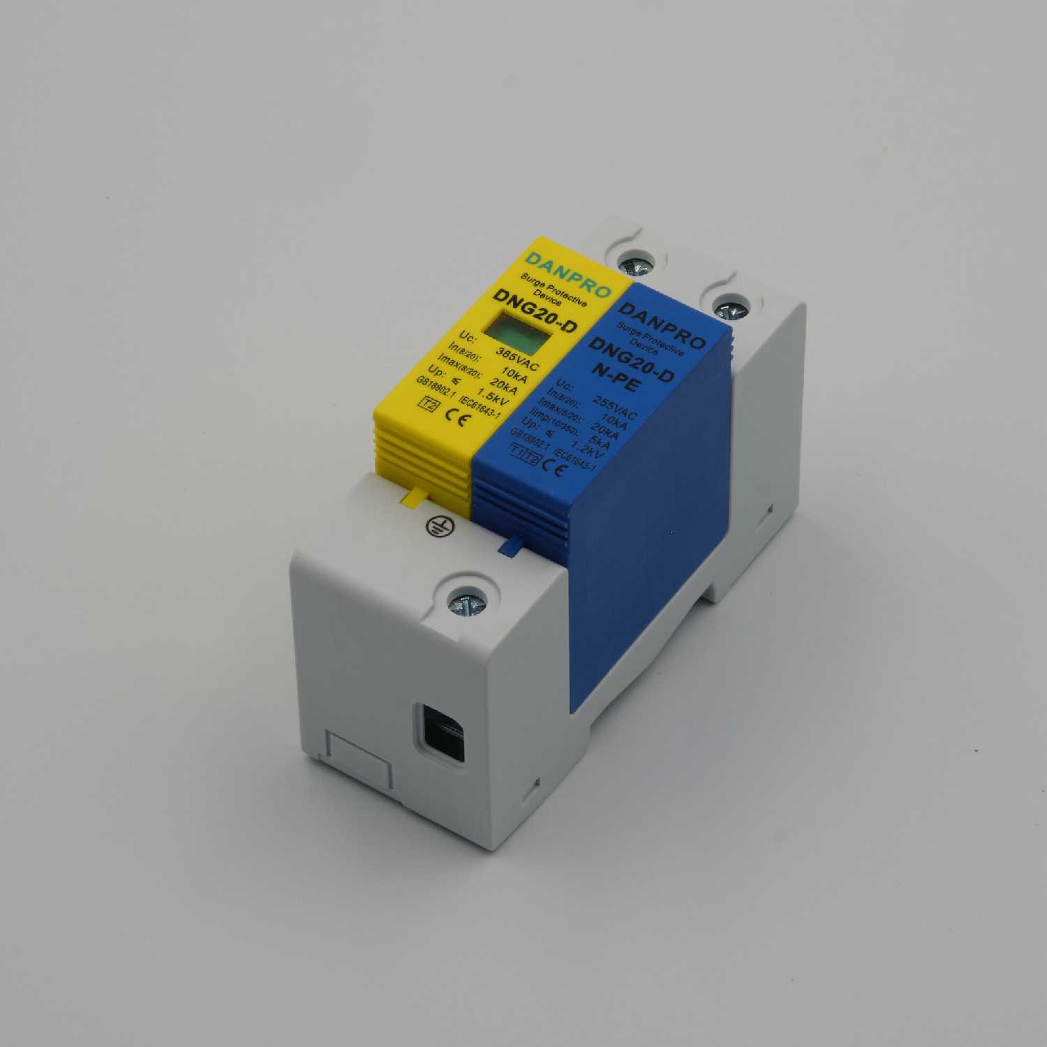 Устройство защиты от импульсных перенапряжений DANPRO DNG-20KA/2P 1P+NPE 10-20 кА 385 В класса D фотография 4