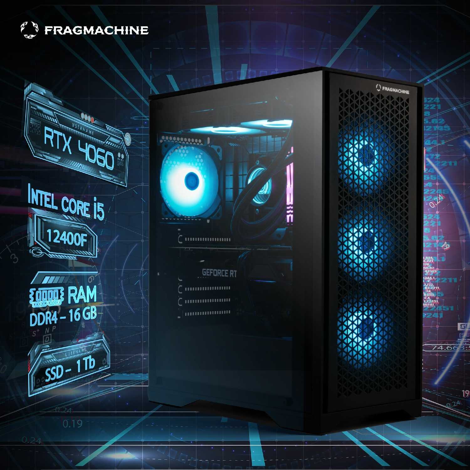 Игровой компьютер FragMachine Air 3105 (i5-10400F, 16GB DDR4, SSD 500Gb, RTX 3060 8Gb) фотография 19