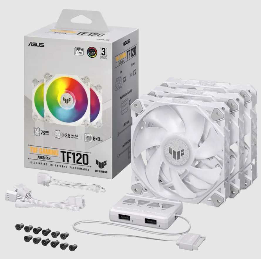 Комплект вентиляторов ASUS TUF GAMING TF120 ARGB (90DA0033-B09030) фотография 1