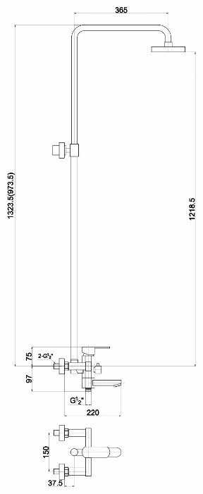 Душевая стойка Timo Beverly SX-1060 Chrome, хром фотография 2