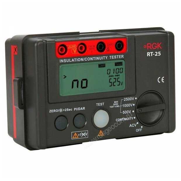 Мегаомметр цифровой RGK RT-25 фотография 7