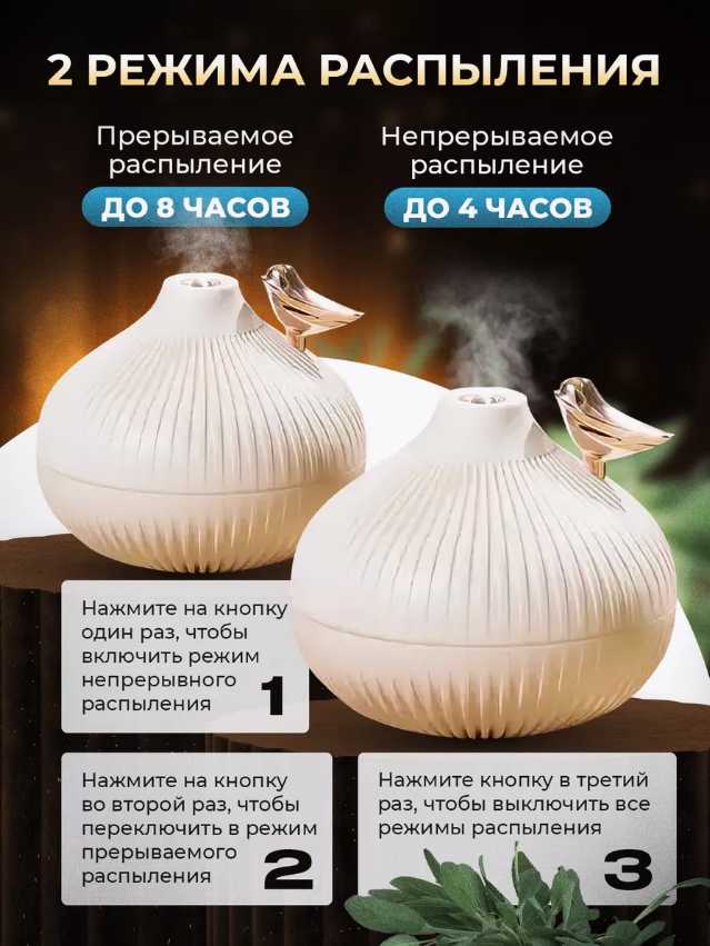Увлажнитель воздуха с подсветкой с птичкой фотография 3