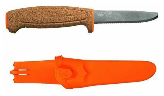Нож Morakniv Floating Serrated Knife, нержавеющая сталь, пробковая ручка