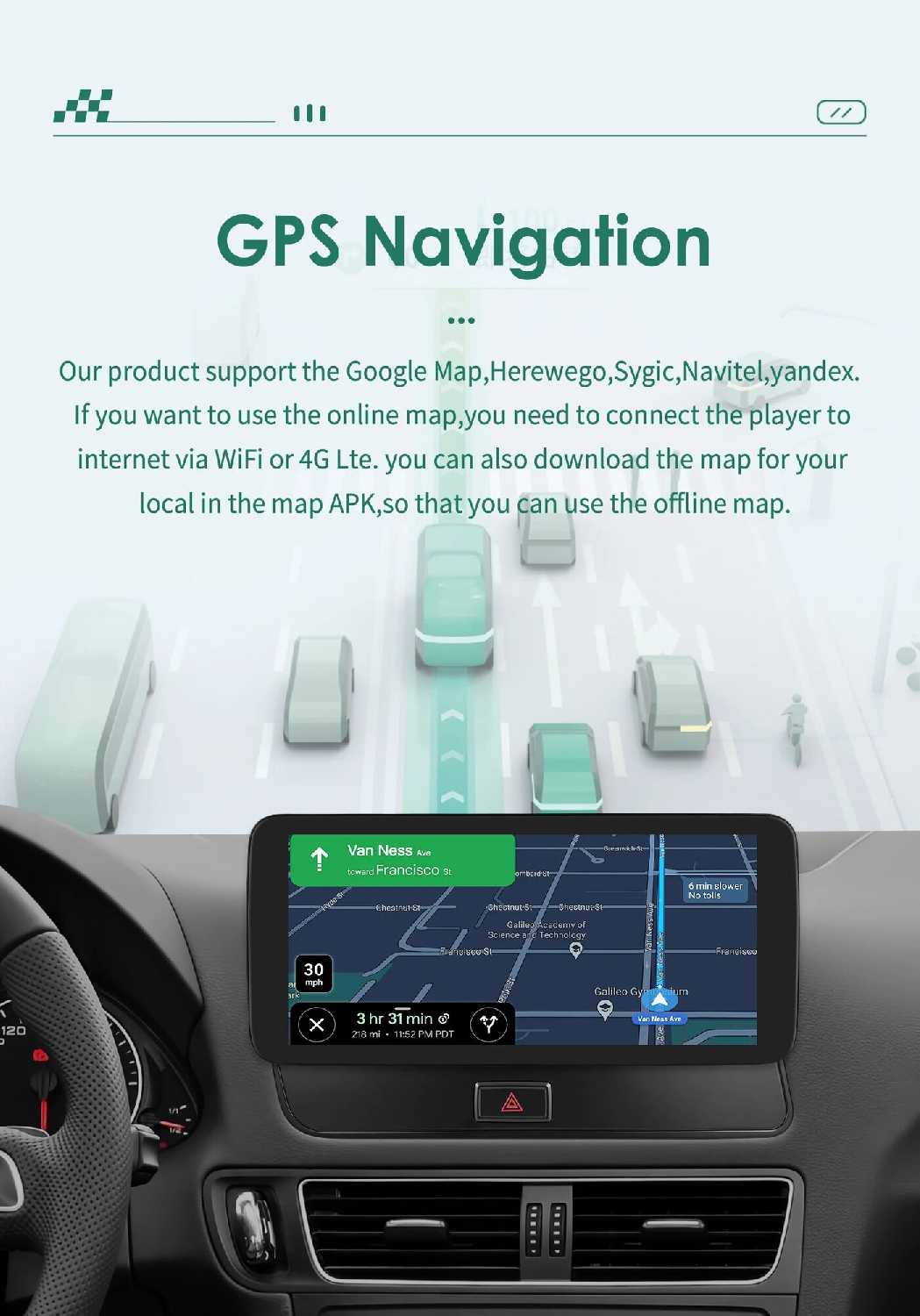 Автомобильный радиоприемник Android Android GPS (7862) фотография 23