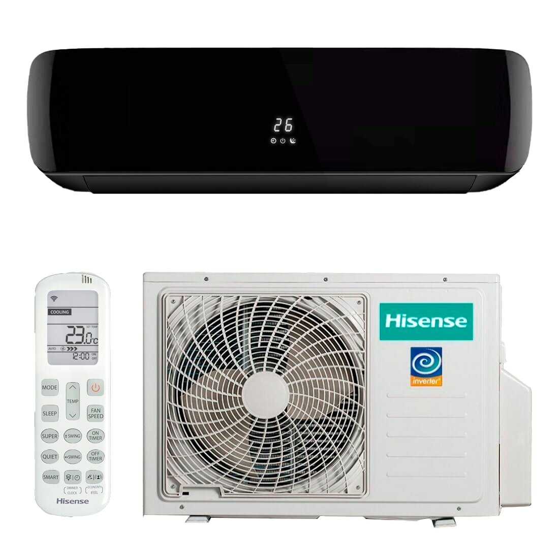 Настенная сплит-система Hisense BLACK CRYSTAL SUPER DC Inverter (AS-13UW4RVETG01(B)) фотография 1