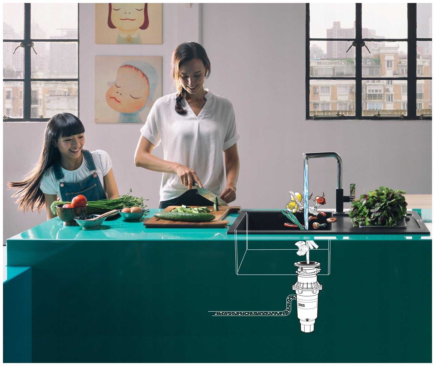 Бытовой измельчитель FRANKE TE-75S Slim фотография 8