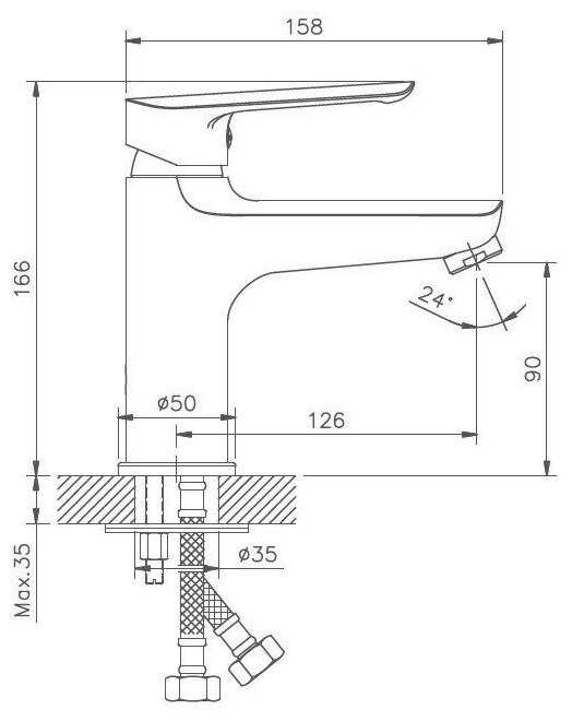 Смеситель для раковины Haiba HB10198, хром (современная технология) фотография 2
