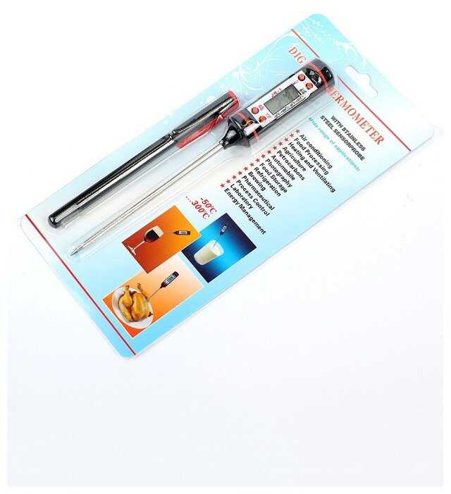 Термометр для пищи электронный на батарейках фотография 2