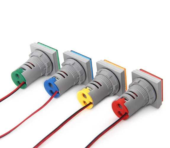 Цифровой вольтметр амперметр частотомер 50-500V 0-100A 22мм, квадратный зеленый / Измеритель напряжения, тока, частоты фотография 8