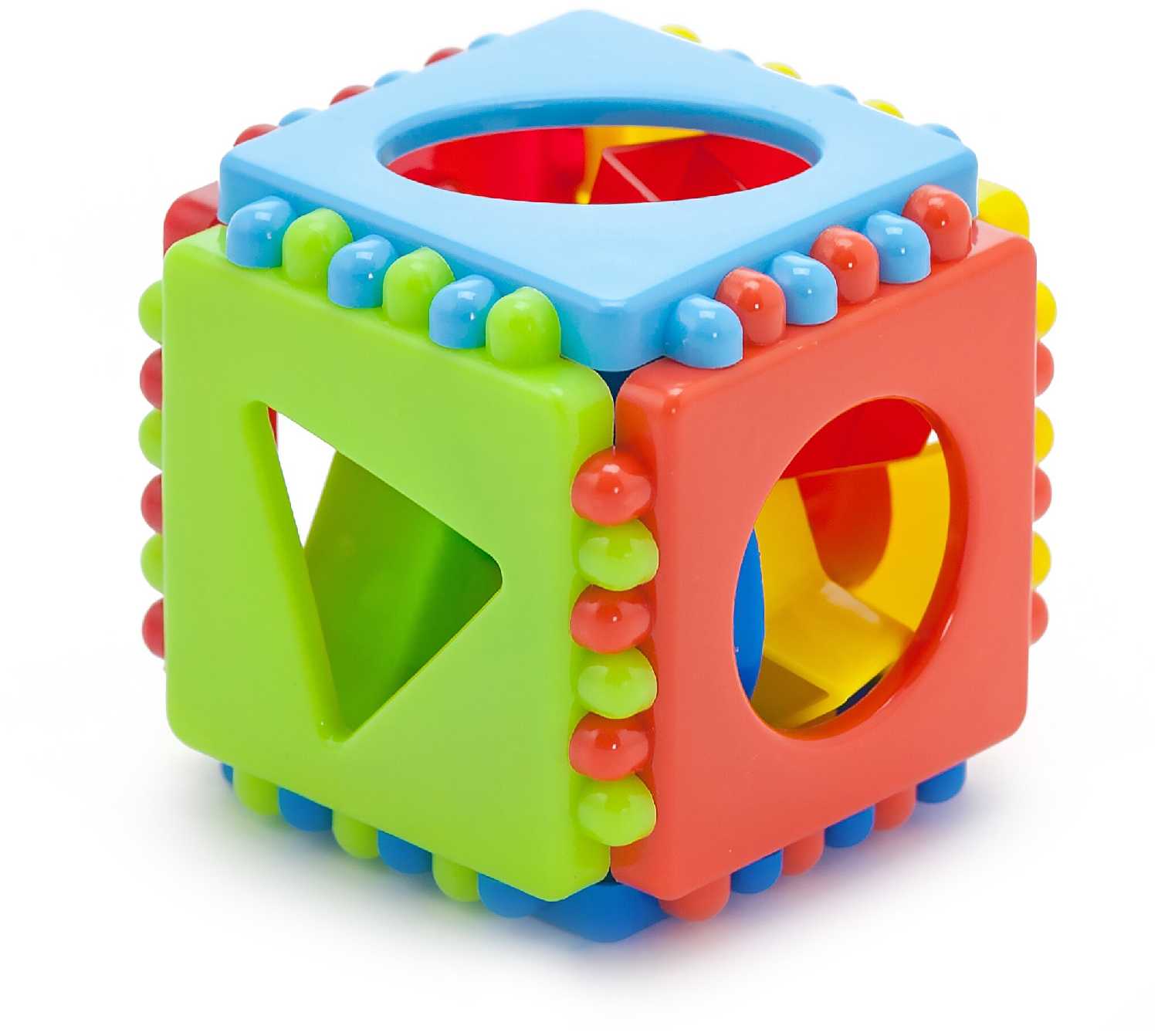 Развивающая игрушка Karolina toys Каталка Колесо, Кубик логический малый, Пирамида большая фотография 5