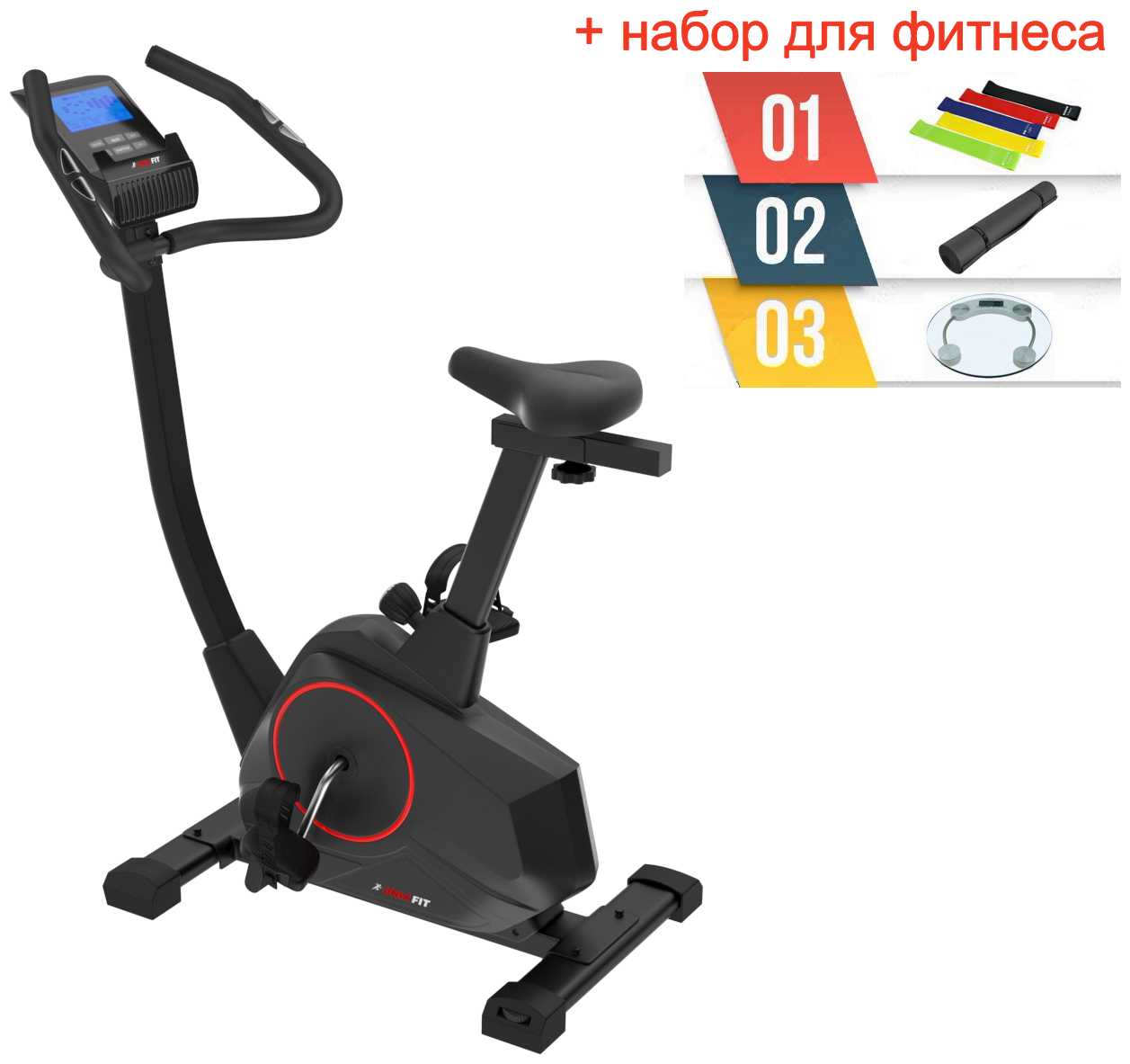 Вертикальный велотренажер UnixFit BL-390E + набор для фитнеса