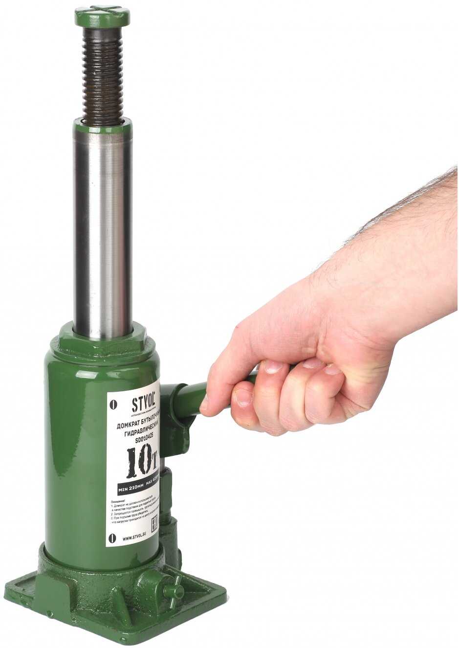 Домкрат бутылочный гидравлический STVOL Домкрат бутылочный гидравлический (SDB10425) фотография 10