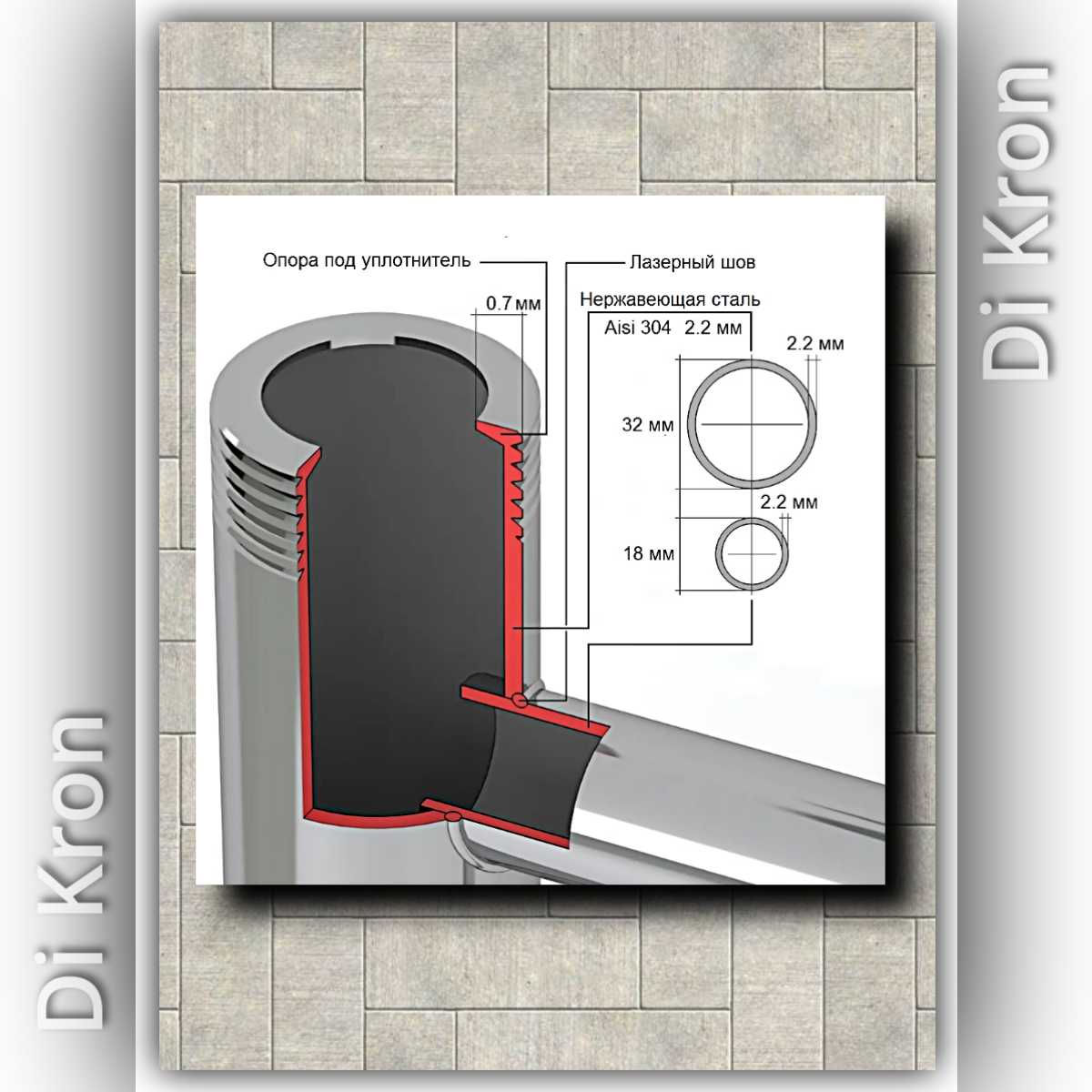 Полотенцесушитель Di Kron Premium-DL (800х500) фотография 14