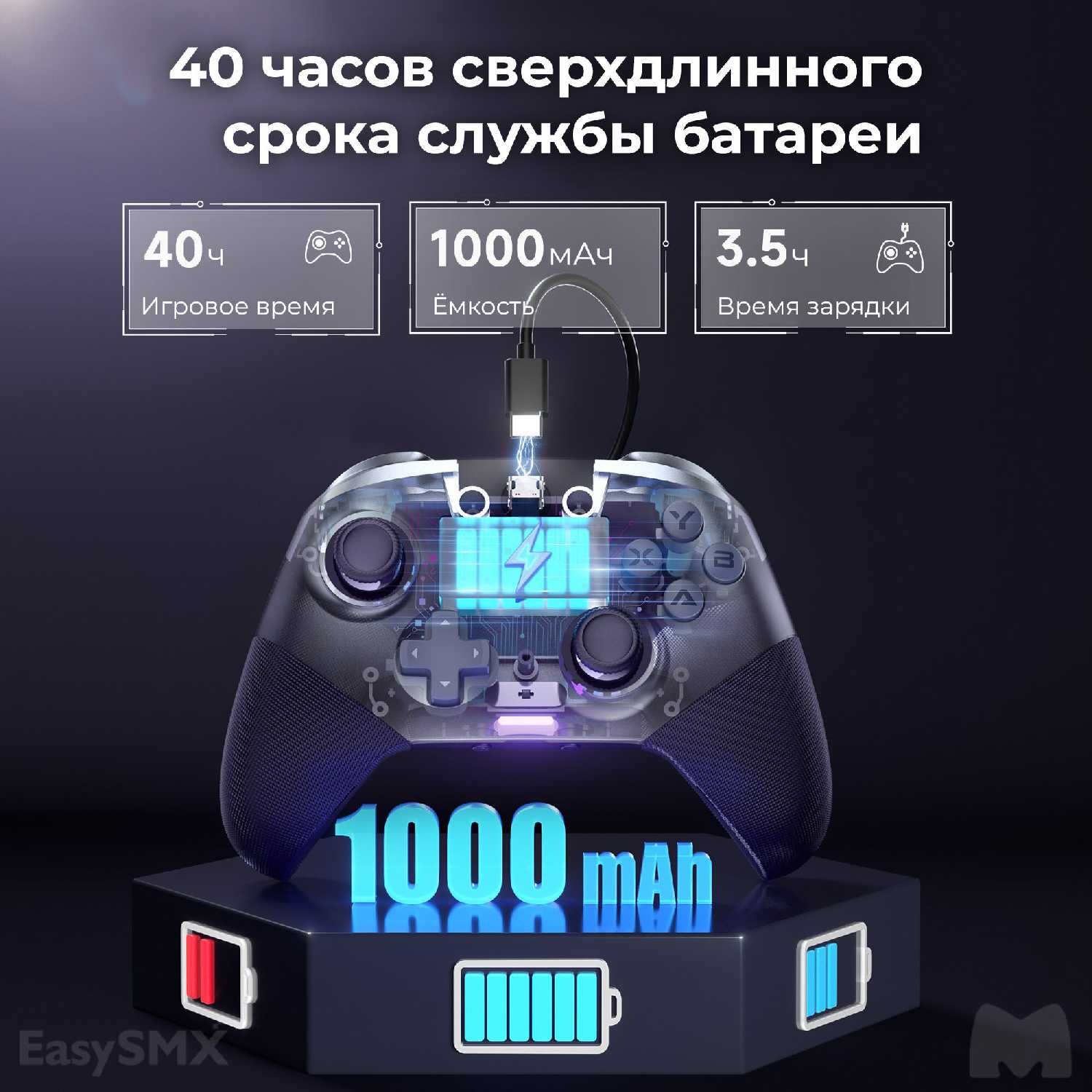 Беспроводной геймпад EasySMX X10 с механическими кнопками и датчиками Холла (VG-C426) фотография 14