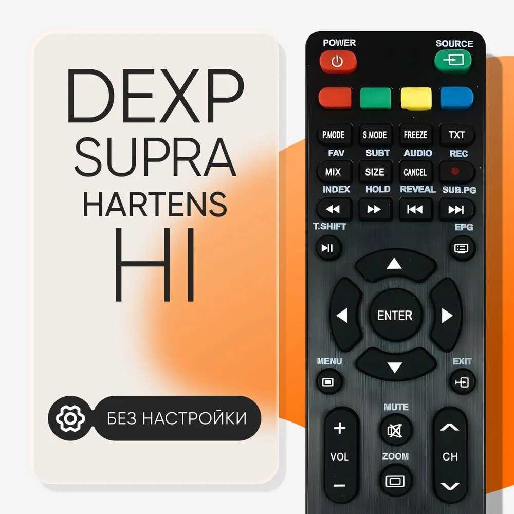 Пульт ду для телевизора Akira Akai AMCV DEXP Digma Econ Fusion Hartens HI Hyundai Leben Leff Loview LUMUS Novex Orion STARWIND SUPRA Супра YUNO Vekta