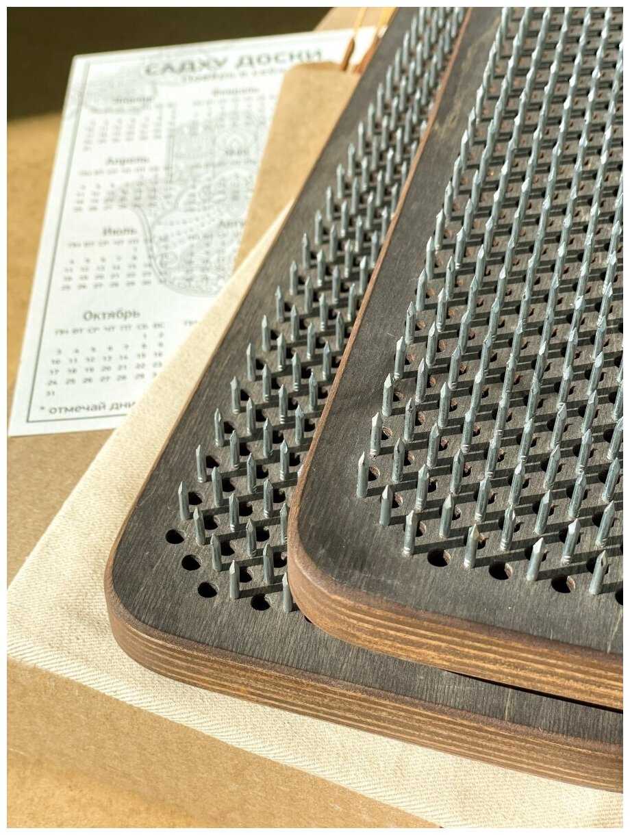 Доска Садху / Доска с гвоздями / Доска для йоги / Будда / Коричневый / шаг 10 мм фотография 2