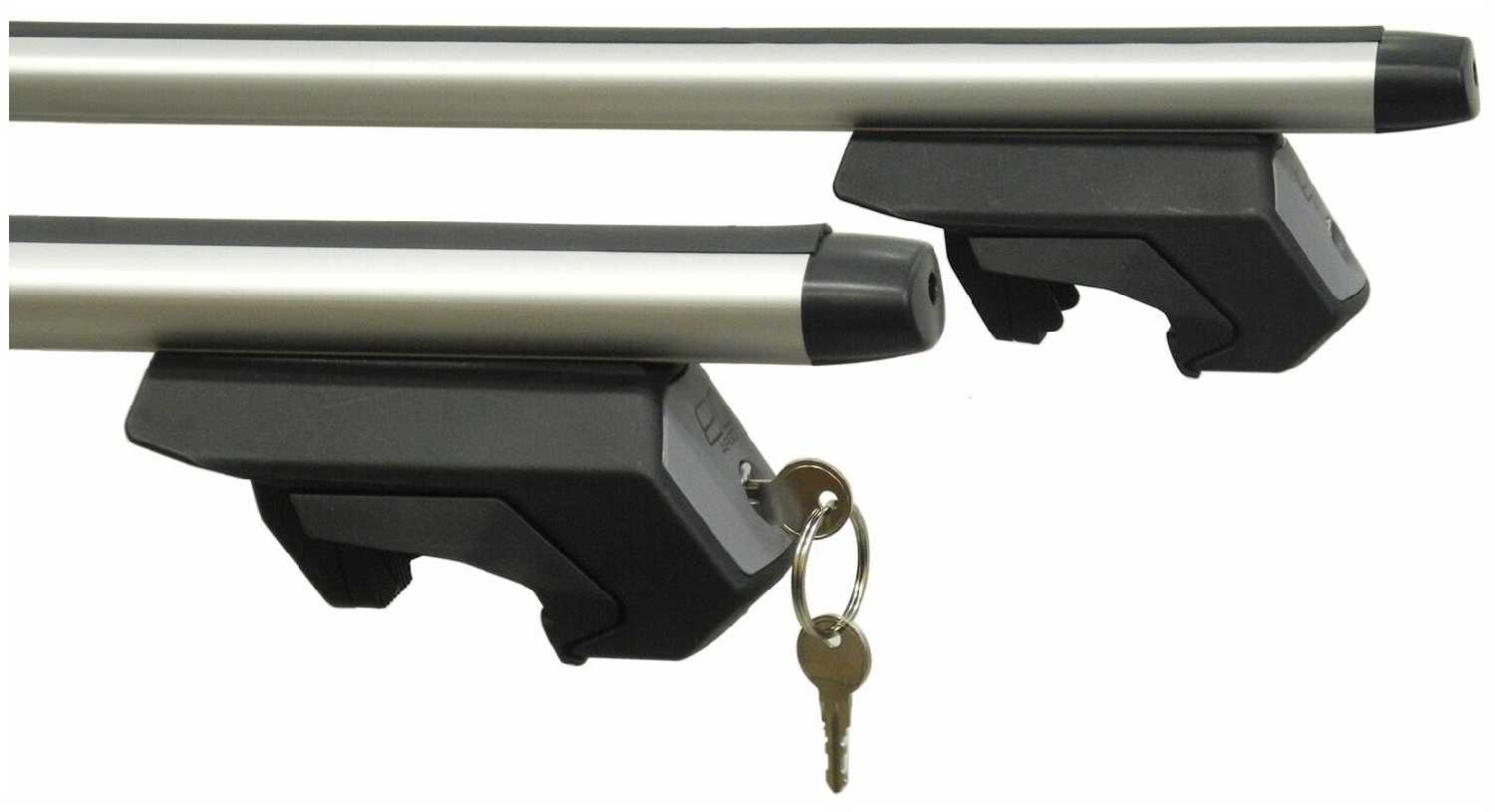 Багажник на интегрированные рейлинги Киа Сид СВ 2018-. (Kia Ceed sw, 2018-.), с замком, Евродеталь Арго, аэродинамические дуги фотография 2