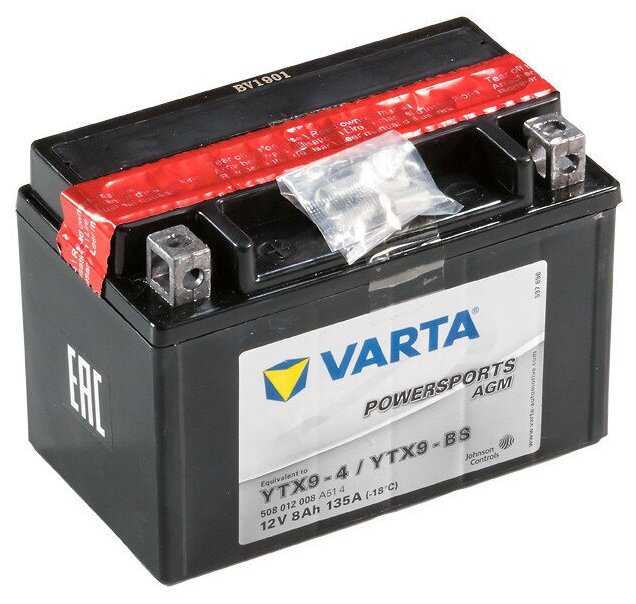 Мото аккумулятор VARTA Powersports AGM, 508 012 008 фотография 2
