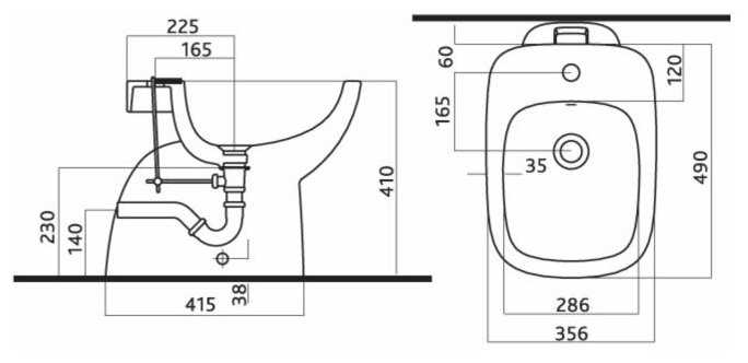 Биде напольное Ifo Sjoss RP314000000 с горизонтальным выпуском фотография 1