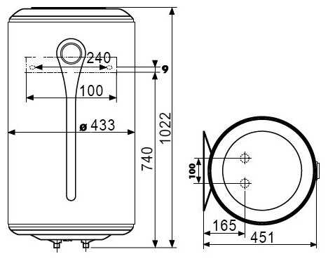 Накопительный водонагреватель электрический Atlantic O'Pro Turbo VM 100 (D400-2-B) фотография 4