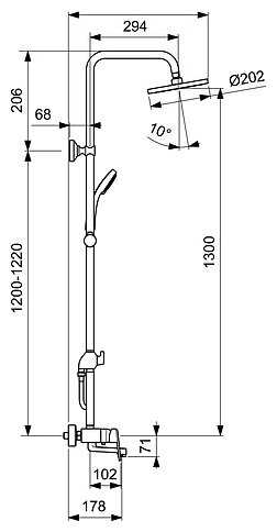 Душевая стойка VIDIMA Balance BA270AA, хром фотография 1