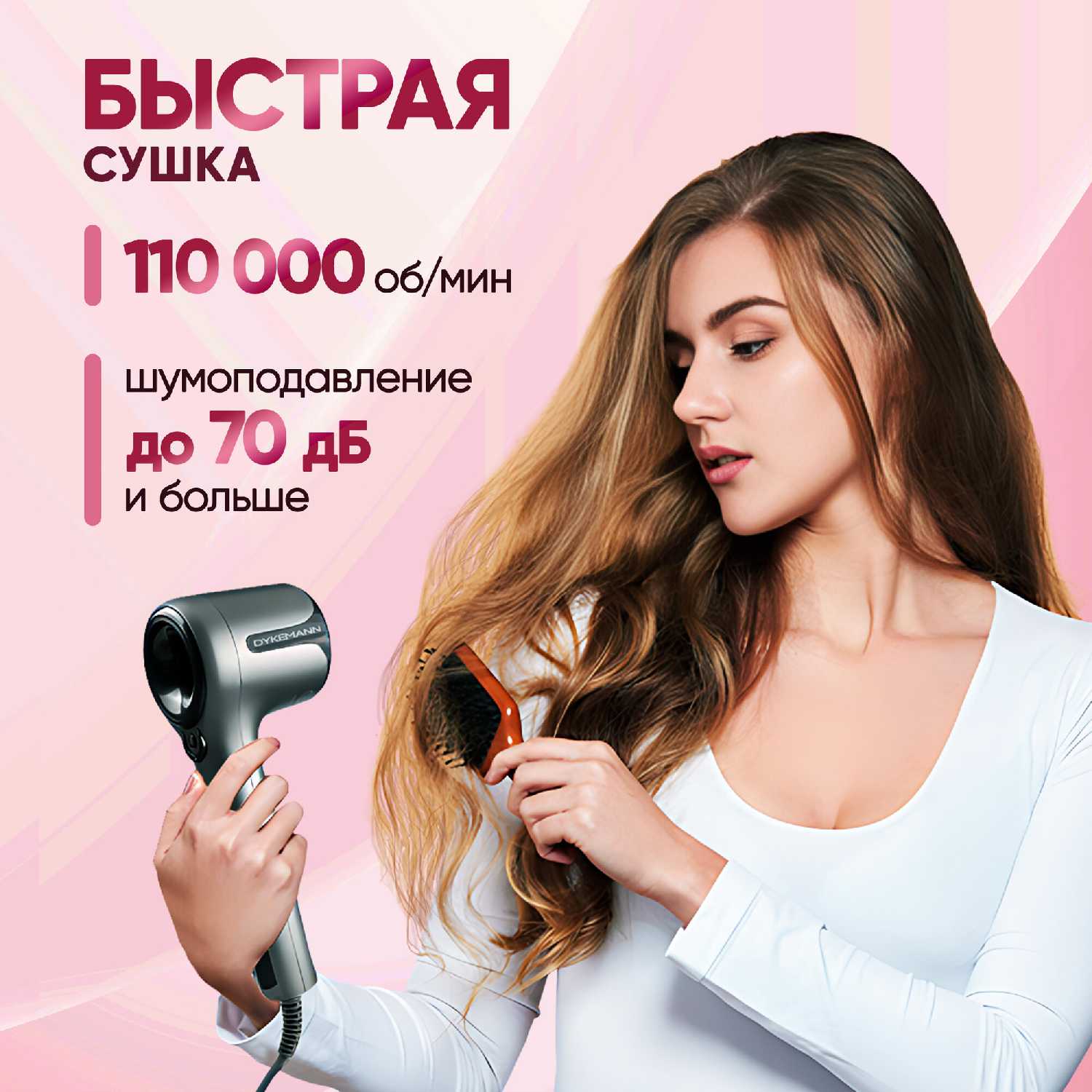 Фен Dykemann Фен с магнитными насадками Dykemann SE-09 фотография 8