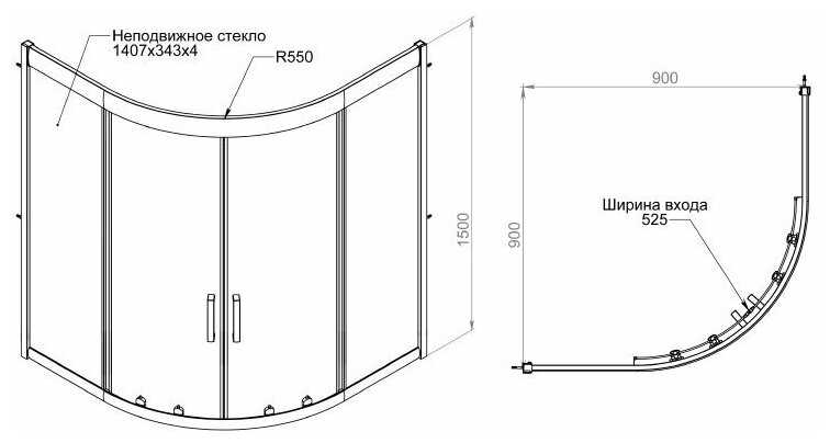Душевое ограждение Am. Pm Deep W90G-401A090WT 90х90 см без поддона фотография 2