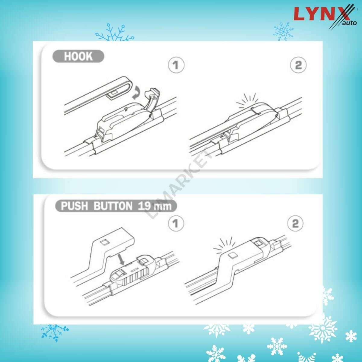 Автомобильные дворники LYNXauto Mazda Tribute 2000-2007, 500 480мм / бескаркасные 2 шт фотография 17