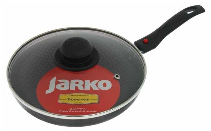 Сковорода Forever, d=22 см, съёмная ручка, стеклянная крышка, антипригарное покрытие, цвет чёрный фотография 4