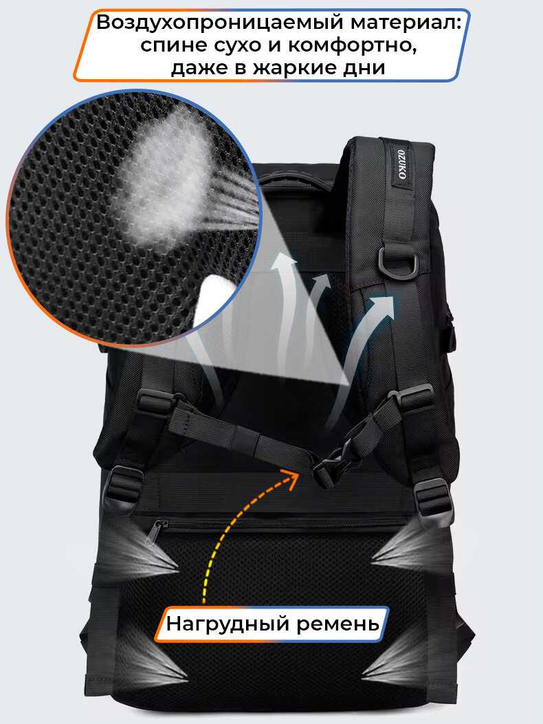Рюкзак мужской Ozuko Рюкзак Ozuko большой 30л фотография 2