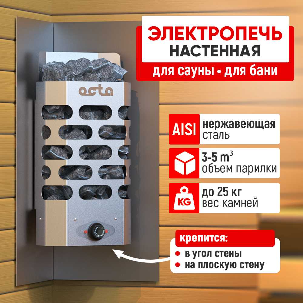 Печь электрическая стэн Octa Wall (4 кВт) фотография 4