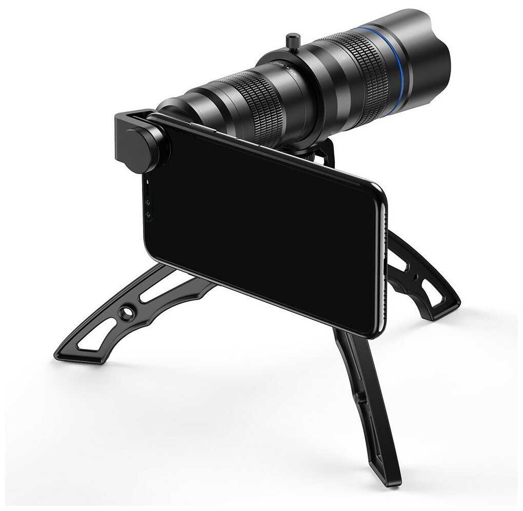 Портативный монокулярный телескоп для смартфонов APEXEL 20-40X Zoom Monocular со штативом, черный фотография 6