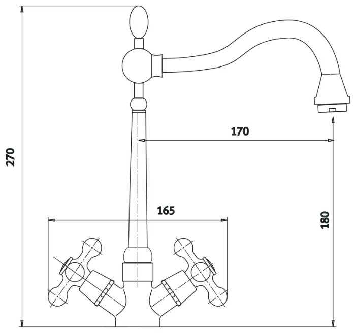 Смеситель для кухни (мойки) Cascada Manresa CAS4806-B, вентильный фотография 1