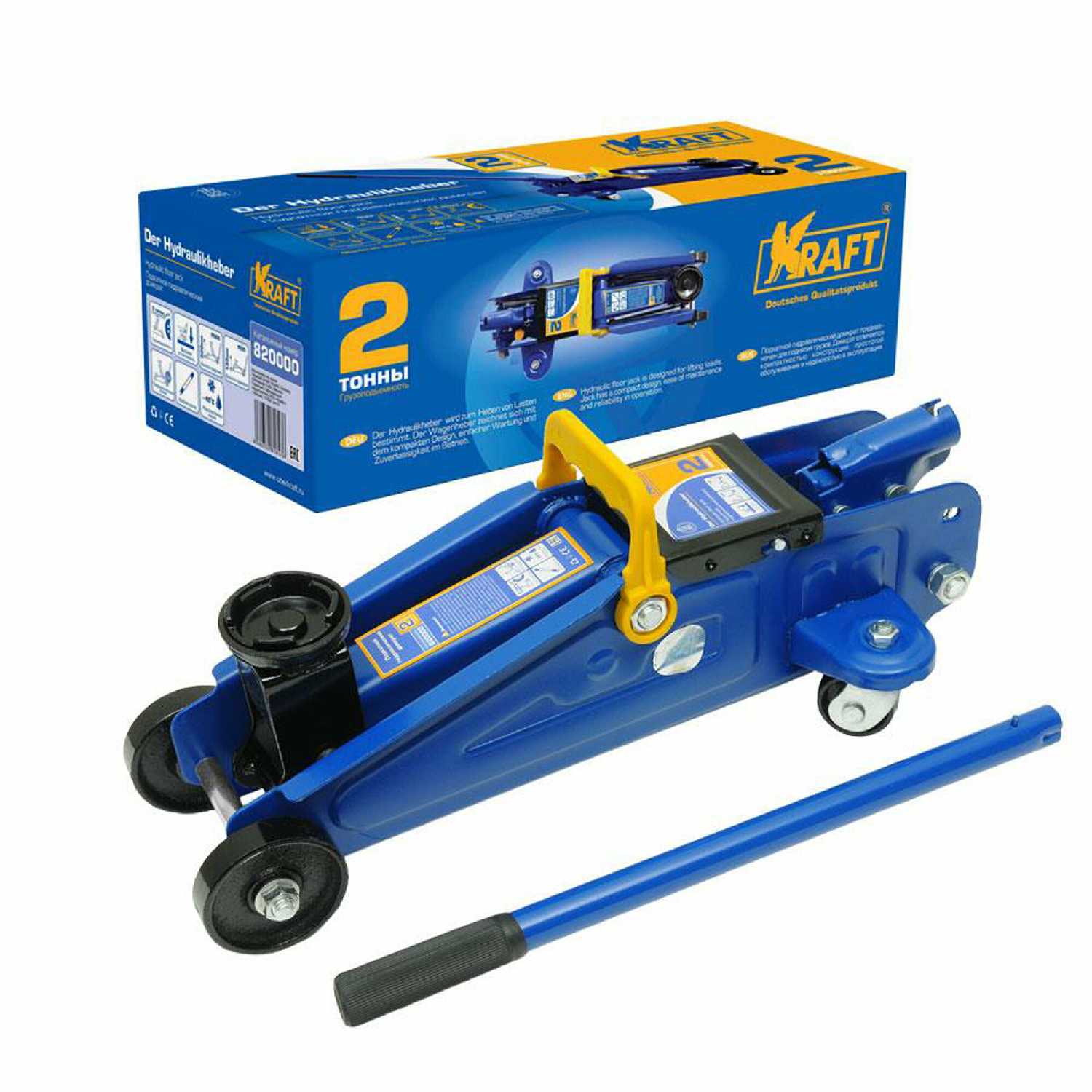 Домкрат подкатной гидравлический KRAFT KT 820000 фотография 7