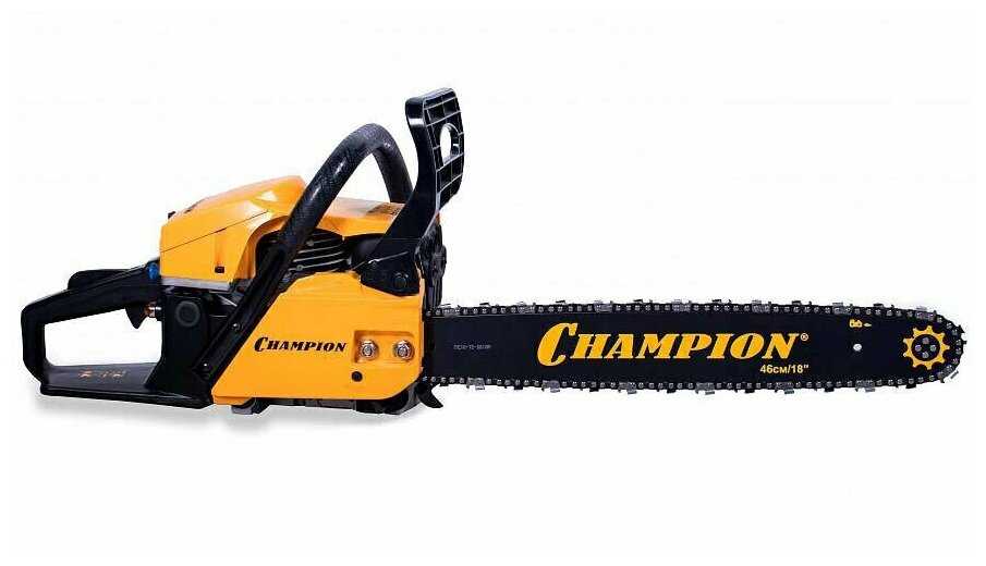 Бензопила цепная бензиновая CHAMPION 251-18 + масло для цепи, свеча, смазка и цепь фотография 2