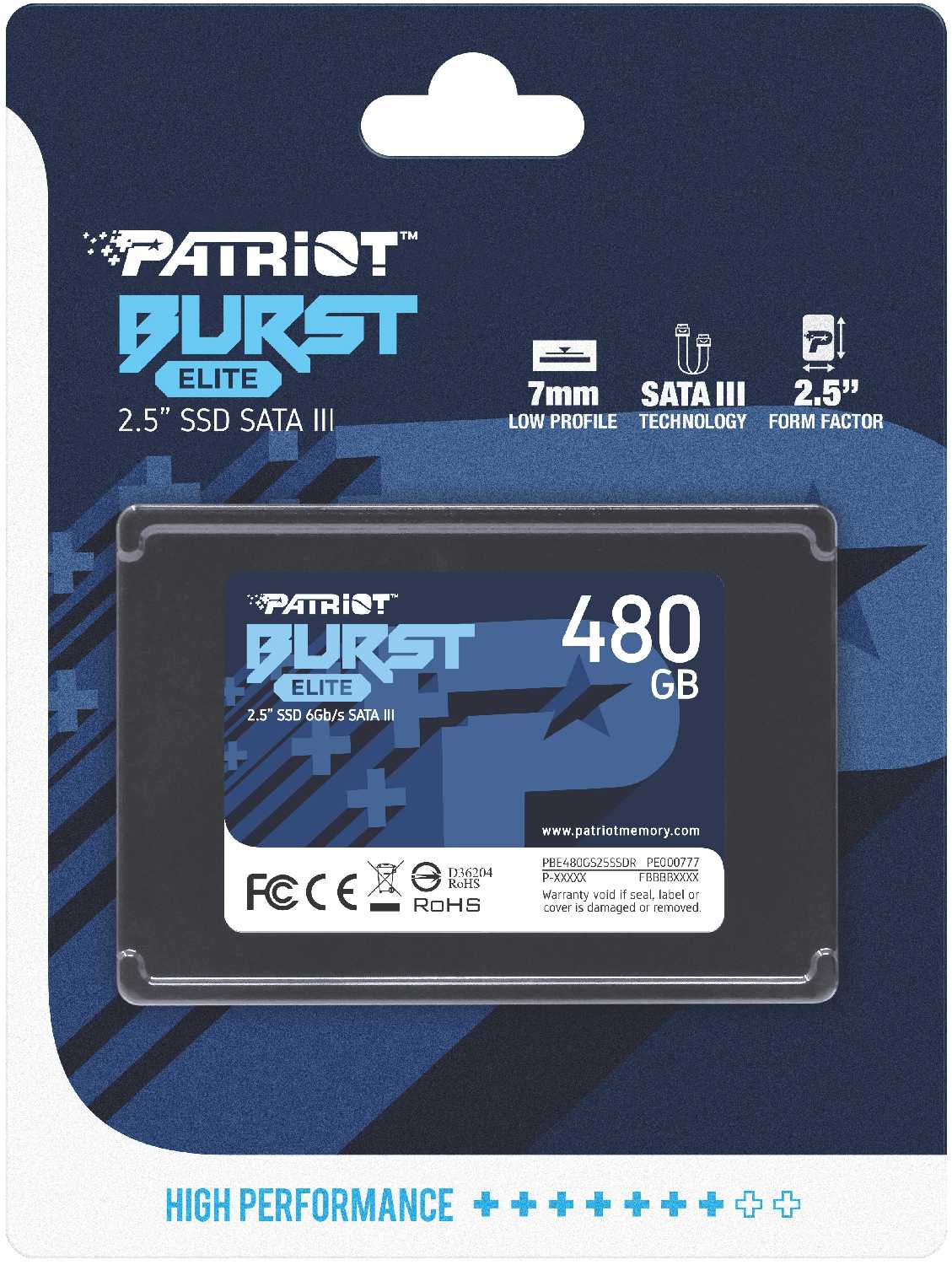 Твердотельный накопитель Patriot Memory Burst Elite (PBE480GS25SSDR) фотография 3