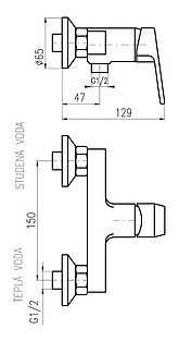 Смеситель для душа Slezak RAV Colorado CO181.5, рычажный фотография 1