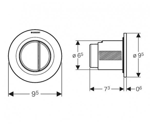 Кнопка смыва GEBERIT HyTouchType 01 (116.042.21.1) фотография 1