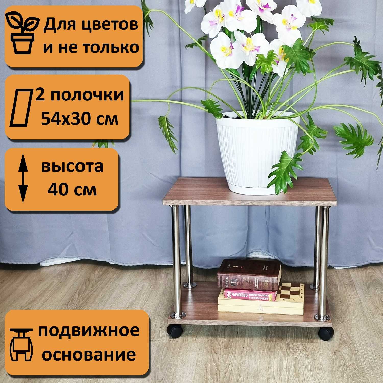 Подставка под системный блок или принтер на колесиках (2 полочки 54х30 см) фотография 1