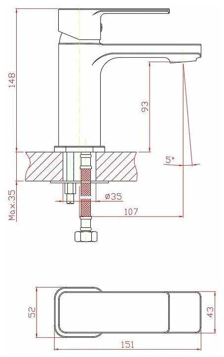 Смеситель для раковины Cron CN10129 фотография 1