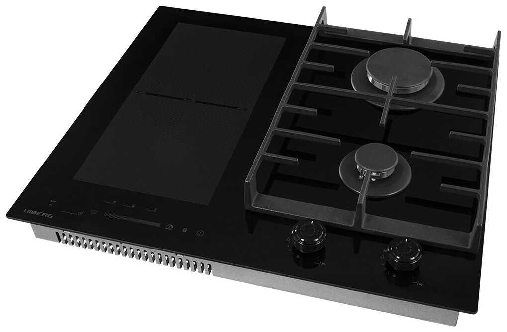 Варочная поверхность HIBERG i-VM 6021 B комбинированная, газоэлектрическая, индукционная фотография 2
