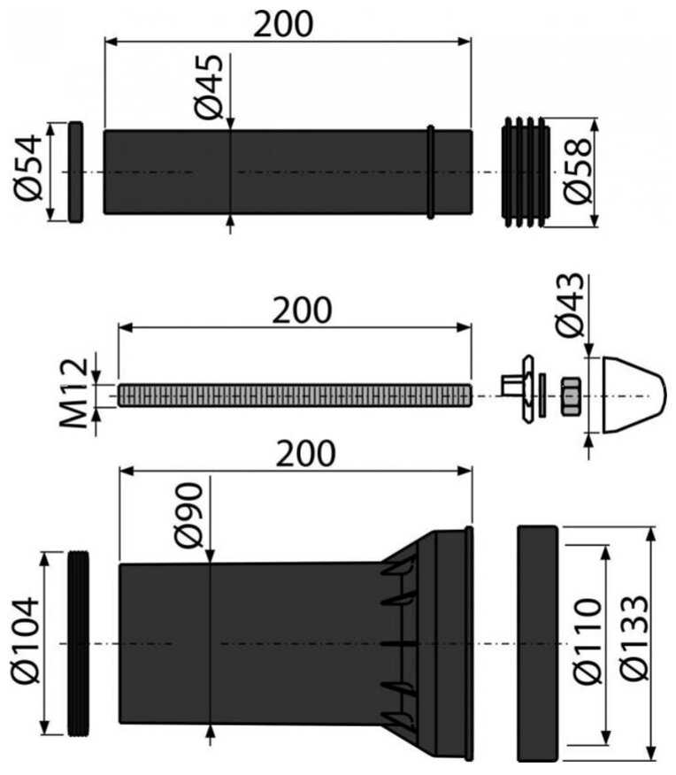 Соединительный комплект Alcadrain M-900 фотография 1
