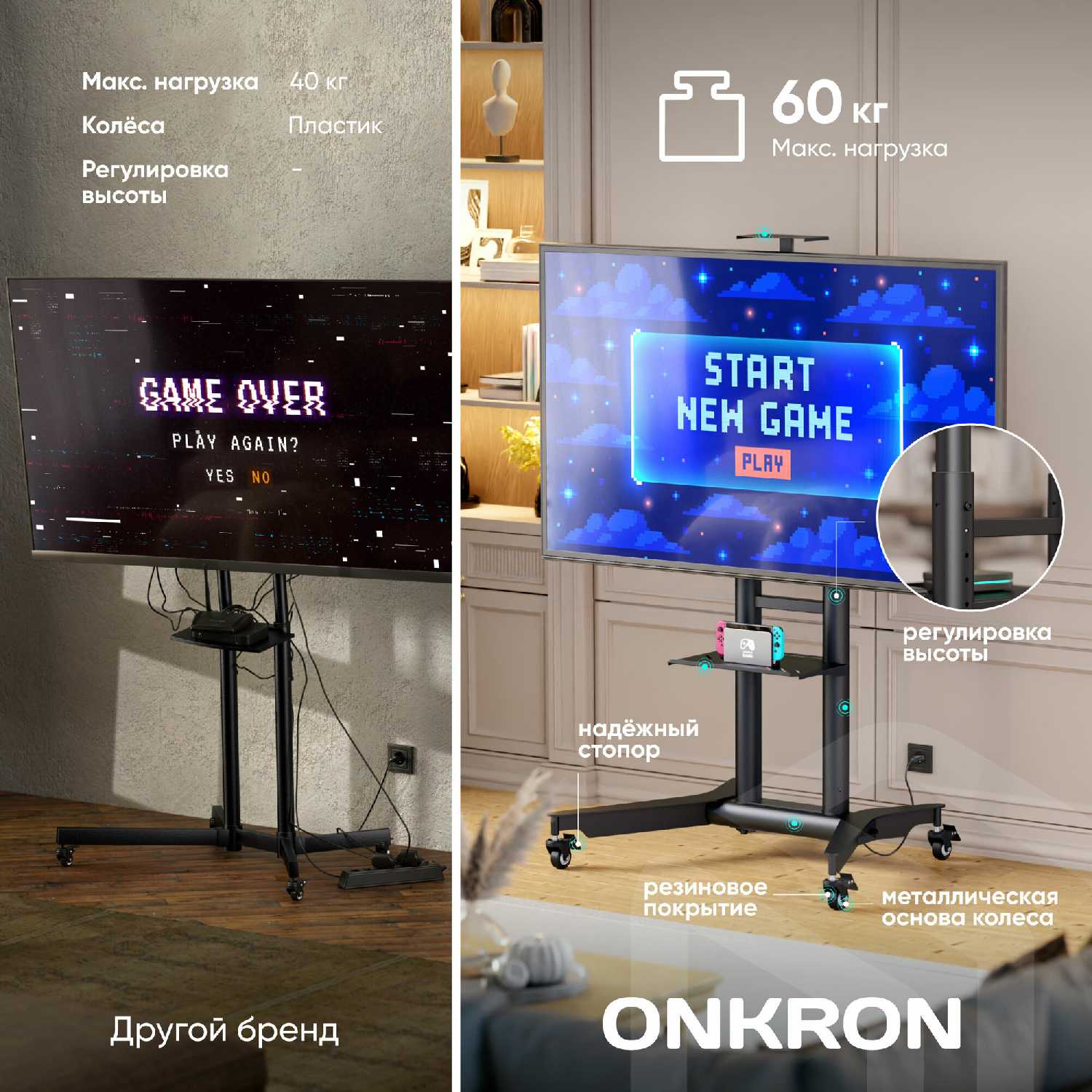 Стойка для телевизора ONKRON Стойка для телевизора ONKRON TS1571 (TS1571) фотография 6
