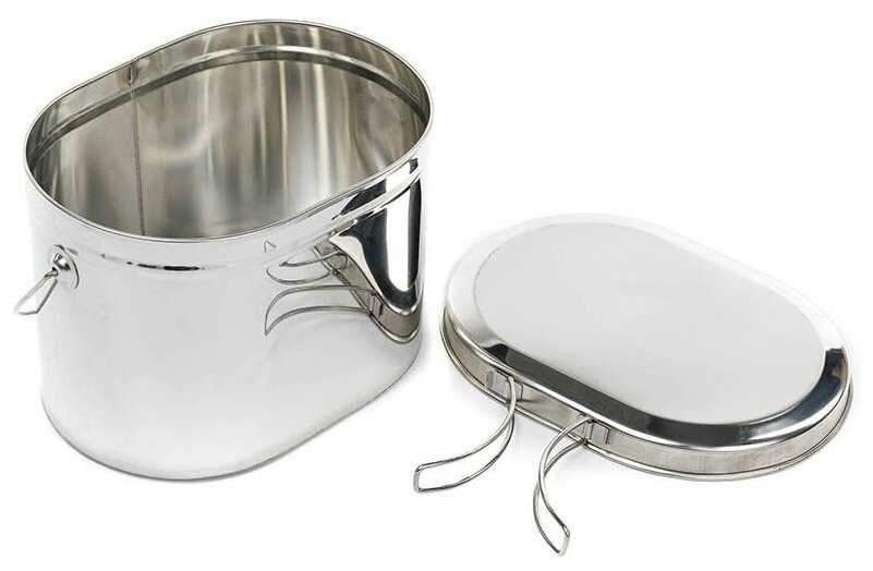 Котелок низкий 3,3 л крышка с ручками фотография 23