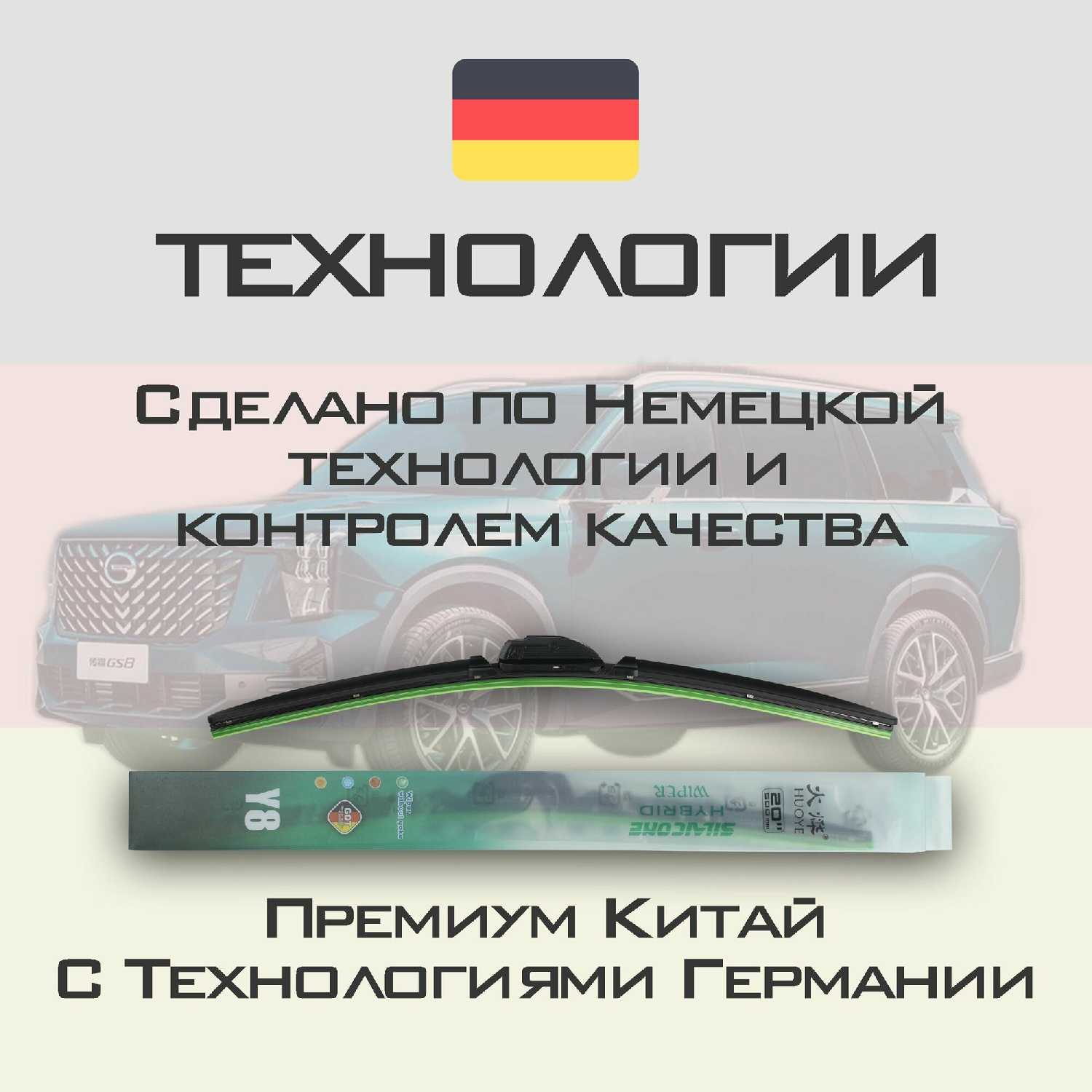 Комплект дворников GAC GS8 2 пок. без форсунок стеклоомывателя (Y8) фотография 4