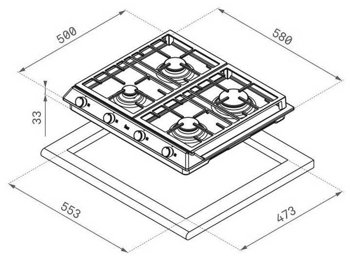 Газовая варочная панель TEKA EX 60.1 4G (40212205) фотография 1