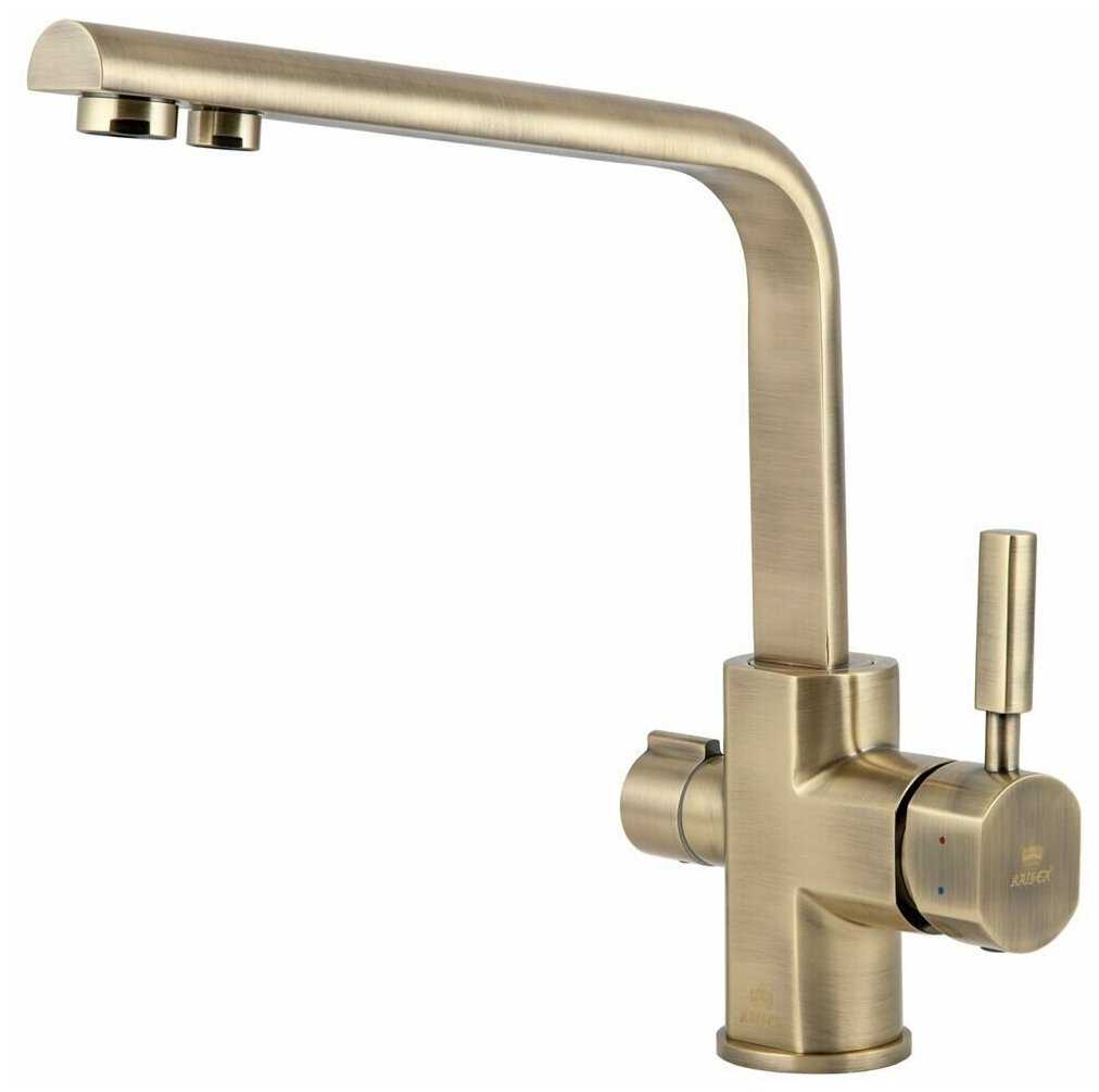 Смеситель для кухни (мойки) KAISER Decor 40144 bronze, рычажный фотография 2
